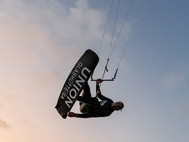 Kite Surfer jumping