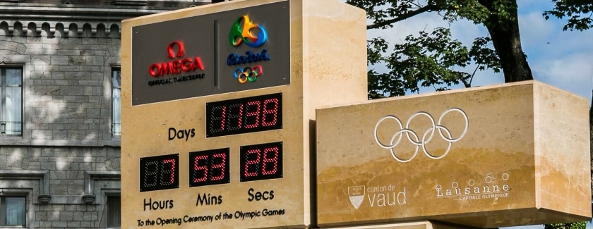 Omega countdown clock in Lausanne
