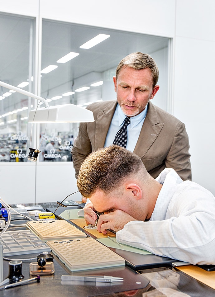 Daniel Craig at Omega factory
