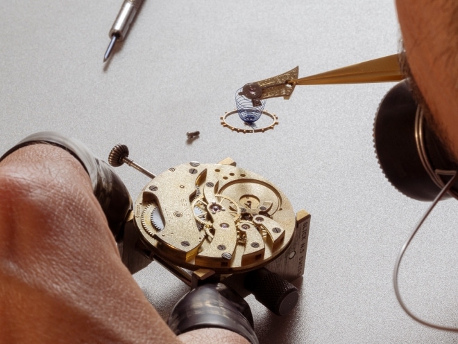 Longines watchmaker at work