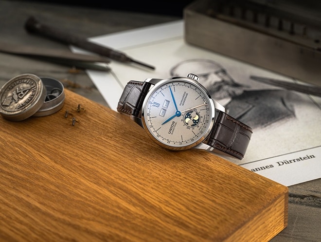 Union Glashütte 1893 Johannes Dürrstein Doppelmond