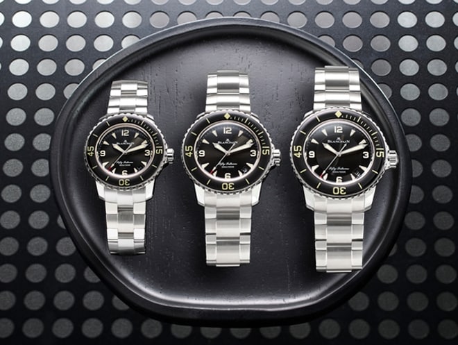 Blancpain Fifty Fathoms in 3 different sizes