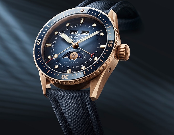 Two new faces for the Fifty Fathoms Bathyscaphe Quantième Complet