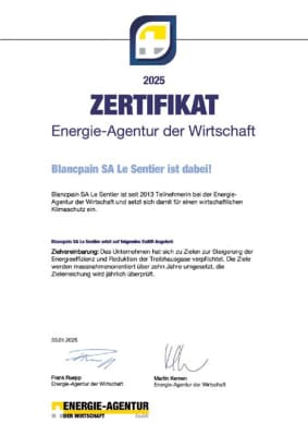 Blancpain SA Le Sentier - Eines von 32 EnAW-Zertifikaten