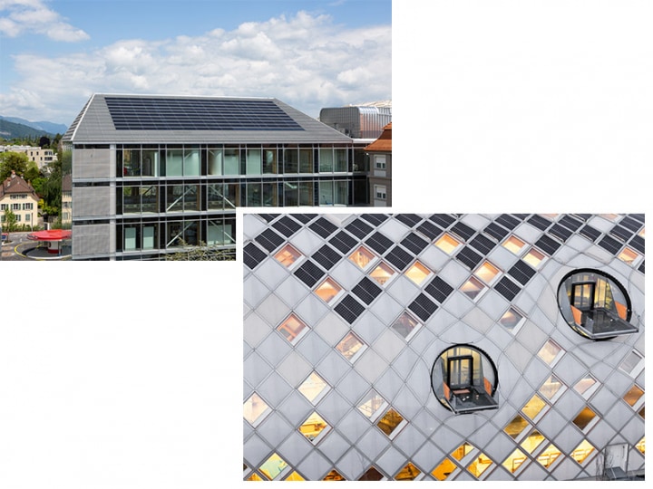 Swatch buildings - solar panels